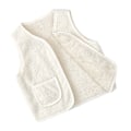 Miniatyrbilde 4 av 8: Vintervest i tykt fleece for jenter og gutter, holder varm, to sider, uten ermer, glidelåsjakke, beige, 100 cm/39,37 tommer