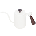 Miniatyrbillede 7 af 8: Bærbar kaffekande i rustfrit stål med træhåndtag Lang gåsehals tud Cafe kedel Hvid 700ml