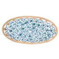 Miniatyrbillede 3 af 8: Flettet Rattan Keramisk Plade Oval Flettet Rattan Porcelæn Frugtplade til Bryllupsfest Banket FødselsdagBlå Blomster