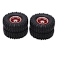 Pikkukuva 8 / 8: 4 kpl RC-ajoneuvon pyörät renkaat sarja 55mm alumiiniseos etu- ja takapyörät AXIAL SCX24 1/24 RC-autolle CrawlerRed