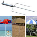 Miniatyrbillede 7 af 8: Fiskeholder Paraply Ground Spike Foldbar Strandstativ Udendørs Have Parasol Indsæt Stik Stik Vindtæt Paraply Ground Spike
