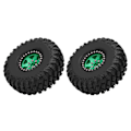 Pikkukuva 8 / 8: 2 kpl/setti 1,9 tuuman 120 mm pyörän vanteet renkaat Axial SCX10 D90 F350 1/10 RC-auton päivitysosille, vihreä musta