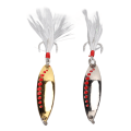 Miniatyrbilde 3 av 8: 2 stk Fiskelokker Metal Hard Baits Bass Trout Luminous Metal Fiske lokke Agn med Diskantkroker 10g
