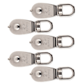 Miniatyrbillede 8 af 8: 5 stk enkelt remskive rulle rustfrit stål 1500 kg leje med tykkelse 15 mm/0,6 tommer robust hardware