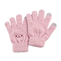 Miniatyrbilde 5 av 8: Vinter Berøringsskjerm Hanske Smilefjes Design Elastisk Termisk Varm Strikkehanske for Kvinner Jenter Rosa