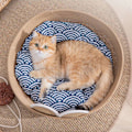 Miniatyrbild 6 av 8: Rattanflätad Kattbädd 4 Säsonger Universal Söta Björnen Modell Kattunge Sovbo för Husdjurstillbehör