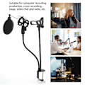 Miniatyrbild 8 av 8: Mikrofonfäste Stativ Svart Professionell 360-graders justerbar för sjungande chattinspelning