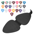 Miniatyrbillede 8 af 8: Guitar pick-taske med stor kapacitet Ridsefast PU-læder fine syninger 22 stk Guitar picks holderetui med 22 stk picks