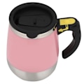 Miniatyrbilde 4 av 8: USB-ladet rustfritt stål elektrisk magnetisk vannkrus Melk Kaffe Selvrørende Blandemugge 400ml Rosa