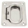 Miniatyrbillede 2 af 8: Båd Træk Flush Lift 76x57mm 304 Rustfrit Stål Højglanspoleret Lugetræk Håndtag til RV Yacht