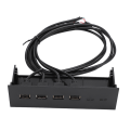 Miniatyrbillede 6 af 8: USB frontpanel hub 5.25in 4 porte højhastigheds stabilt plug and play optisk drev frontpanel til stationær bundkort