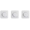 3X LED-dimmer, innfelt dimmer for dimbare LED- og halogenlamper, 5–300 W LED-dimmer White