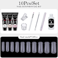 Miniatyrbild 2 av 5: 15ml nagelförlängningslim 10-delat set nagelformsborste nagelkristallförlängningslimset kristalllim