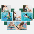 Miniatyrbild 7 av 8: Bärbar simtränare Simbälte för barn Uppblåsbar simring Simanordning Baksida Nacke Pool Float