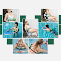 Miniatyrbillede 7 af 8: Bærbar svømmetræner Svømmebælte til børn Oppustelig svømmering Svømmeanordning Ryghals Pool Float