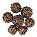 Miniatyrbillede 4 af 8: 7 stk. hule terning sæt kobber bærbar afbalanceret rullende graveret metal polyhedral terning sæt til brætspil antik guld