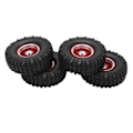 Pikkukuva 7 / 8: 4 kpl RC-ajoneuvon pyörät renkaat sarja 55mm alumiiniseos etu- ja takapyörät AXIAL SCX24 1/24 RC-autolle CrawlerRed
