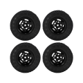 Pikkukuva 2 / 8: 4kpl 55mm etu- ja takarenkaat ja 5-puolaiset metallivanteet AXIAL SCX24 1/24 RC-autolle, musta
