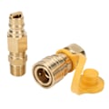 Miniatyrbillede 2 af 8: 3/8 tommer propangas Quick Connect fittings Messing propangas adaptere med afspærringsventil