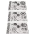 Miniatyrbilde 3 av 8: 3 stk klart stempel Unik design Resirkulerbare transparente pregingstempler for DIY Scrapbook Crafts