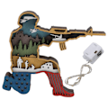 Miniatyrbillede 1 af 8: Uafhængighedsdag Træskæring Soldat Håndlavet 3D Soldat Ornamenter med Lys til Hjem Butikker Cafeer