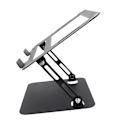 Miniatyrbild 4 av 8: Hopfällbar bärbar datorstativ Höjdjusterbar kolstål Notebook Riser Hållare Laptop Riser för skrivbord Svart