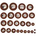 Miniatyrbilde 1 av 8: 25 stk Multi Size Sax Leather Pads Erstatningssett for Tenorsaxofon
