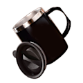 Miniatyrbild 5 av 8: 304 Rostfritt stål Kaffe Mugg med Lock Söt Droppresistent Drickmugg för Kontor Hem Svart 420ml