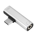 Pikkukuva 3 / 8: 2 in 1 Type C - 3,5 mm Jack kuulokkeet USB latausmuunnin Multi hopea