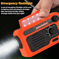 Miniatyrbild 4 av 5: Solar Emergency Radio Handvev Multifunktions Radio Ficklampa med Bluetooth, Orange