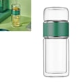 Miniatyrbilde 6 av 8: Teinfuserflaske 420ml Dobbeltlags Rustfritt Stål Lekkasjesikker Glassvannflaske for Kontor Reise Hjem