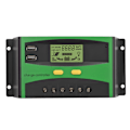 Miniatyrbild 1 av 8: Solcellsladdningsregulator med automatisk identifiering, LCD-skärm, strömvisning, intelligent solregulator 12V 24V 40A