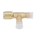 Miniatyrbilde 7 av 8: Hurtigkobling Tee-adapter med ventilkjerne Messing 1/4in SAE Robust struktur for R22 R12 R134
