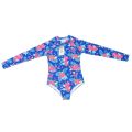 Miniatyrbillede 1 af 8: Piger One Piece Badedragt Langærmet Blomsterprint Åndbar Børne One Piece Badetøj Badedragt til Summer Beach