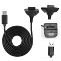 Miniatyrbilde 2 av 8: Høykvalitets 2 i 1 1,5 m ladekabel for Microsoft XBOX 360-kontroller hurtiglading (svart)