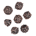 Miniatyrbild 5 av 8: 7-delad ihålig tärningssats i koppar, bärbar balanserad rullande graverad metall polyhedral tärningssats för brädspel, antik koppar