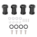 Miniatyrbillede 1 af 8: 4 stk. 12 mm RC Aluminium Hjul Hex Hub 15 mm Offset Forlænger Hex Drev Adapter Kobling til TRAXXAS MINI E REVO 1/16 RC Bil Sort