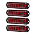 Miniatyrbillede 4 af 8: 4 stk. Lastvogns Sidelys Høj Lysstyrke 90LM IP65 Vandafvisende 6 LED'er Lastvogns Nødlys 12‑24V Rød
