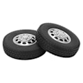 Miniatyrbillede 7 af 8: 2 stk. RC Bil Gummidæk Aluminium Legering Fornav med Gummidæk til Tamiya 1/14 Traktor Lastbil Forhjul