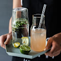Miniatyrbilde 6 av 7: Glass Pot One Cup Set Glass Coffee Milk Cup Transparent Simple Drink Pot