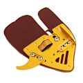 Miniatyrbillede 7 af 8: Bueskydning Finger Tab Bueskydning Fingerbeskytter Fingerbeskyttere til Udendørs Skydning Recurve Bue Integreret Design Guld Brun Læder S