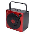 Miniatyrbilde 4 av 8: Karaokemaskin med to mikrofoner, bærbar LED Bluetooth-høyttaler for bursdag, hjemmefest, rød