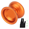 Miniatyrbillede 1 af 8: Børns Yoyo Legetøj Uresponsivt Leje Stærk Balance Stabil Rotation Legering Yoyo Bold med Handske Strenge Orange