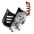 Miniatyrbilde 6 av 8: Dobbel Vifte Motor Kjøleradiator Twin Vifter Motor Kjøleribbe 40‑42mm for 1/8 RC Bil Svart