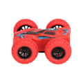 Miniatyrbillede 3 af 8: Dobbeltsidet Pull Back Bil Friktionsdrevet 4 Store Dæk 360 Graders Roterende Mini Flips Inertia Stunt Bil Rød