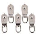 Miniatyrbillede 3 af 8: 5 stk enkelt remskive rulle rustfrit stål 1500 kg leje med tykkelse 15 mm/0,6 tommer robust hardware