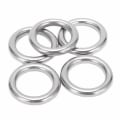 Miniatyrbillede 1 af 8: 5 stk. Båd Runde Ringe Rustfrit Stål 304 Sømløse Svejsede O Type Hænge Ring til Hængekøje Yoga6 X 25mm