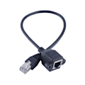 Pikkukuva 7 / 8: 30 cm:n RJ45 uros-naaras ruuvipaneelikiinnitys LAN Ethernet -verkkojatkokaapeli