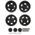 Miniatyrbillede 1 af 8: 4 stk. plastik RC bilhjul til 1/10 fjernstyret bil til AXIAL SCX10 90046 Sort