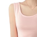 Miniatyrbillede 7 af 8: Dame Tanktop Blød Åndbar Camisole Bred Rem Ærmeløs Ren Farve Tanktop til Forår Sommer Pink M